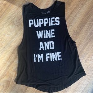 Puppies wine and I’m fine tank top